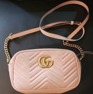 Gucci Marmont Pink Gold Camera Crossbody Bag